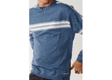 RipCurl Archive Twu Stripe Men's Crew Knit | Bluefin | Surfwax