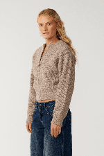 RipCurl Venture Women's Zip Thru Cardigan | Mocha | Surfwax