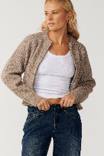 RipCurl Venture Women's Zip Thru Cardigan | Mocha | Surfwax