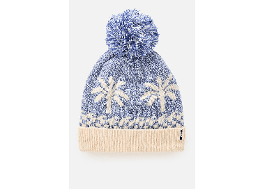 RipCurl Jacquard Pom Pom Women's Beanie | Mid Blue | Surfwax