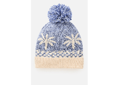 RipCurl Jacquard Pom Pom Women's Beanie | Mid Blue | Surfwax