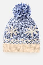 RipCurl Jacquard Pom Pom Women's Beanie | Mid Blue | Surfwax