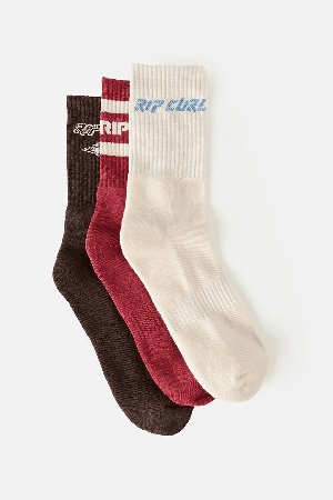 RipCurl Icons Of Surf Women's Socks 3 Pack | Maroon | Surfwax