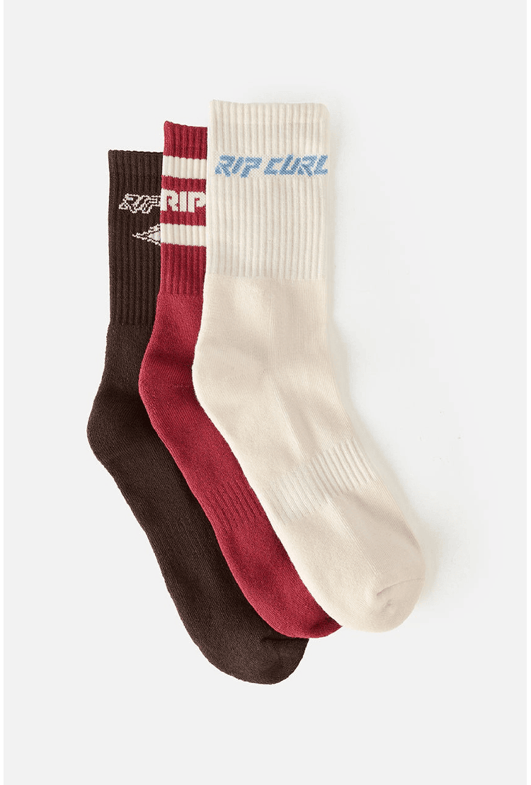 RipCurl Icons Of Surf Women's Socks 3 Pack | Maroon | Surfwax