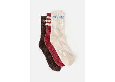 RipCurl Icons Of Surf Women's Socks 3 Pack | Maroon | Surfwax