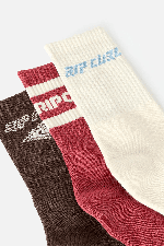 RipCurl Icons Of Surf Women's Socks 3 Pack | Maroon | Surfwax