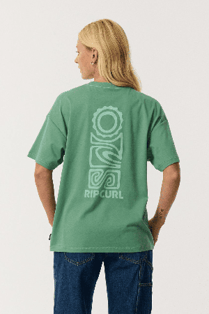 RipCurl Search Series Vaporcool Moteriški Marškinėliai | Dusty Green | Surfwax