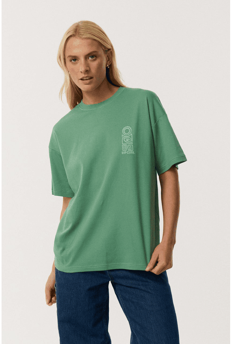 RipCurl Search Series Vaporcool Moteriški Marškinėliai | Dusty Green | Surfwax