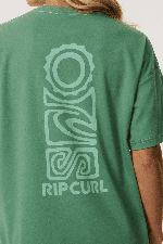 RipCurl Search Series Vaporcool Moteriški Marškinėliai | Dusty Green | Surfwax