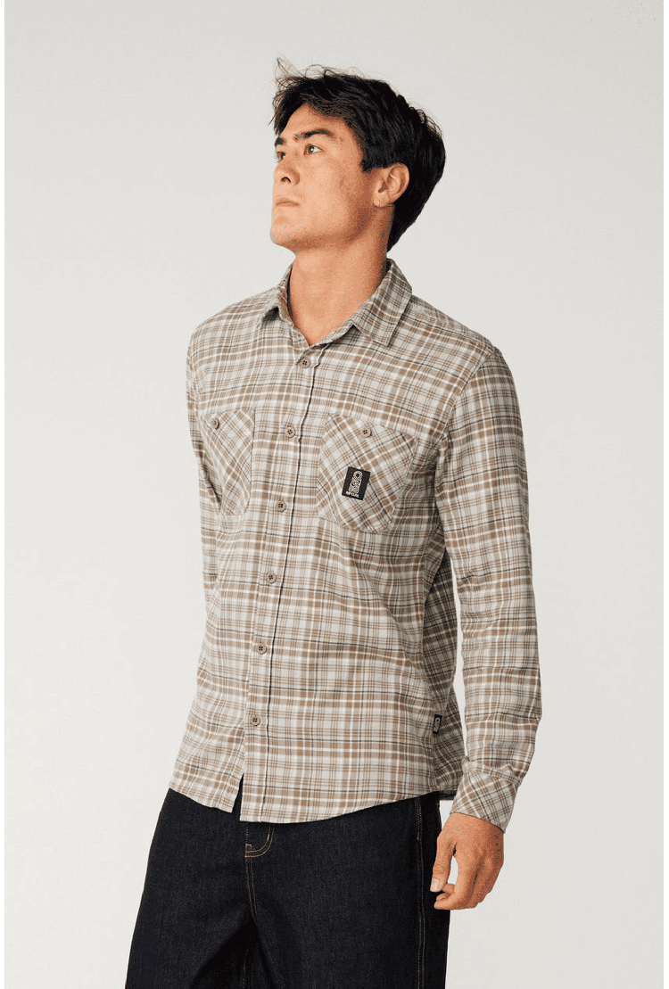 RipCurl Search Series Solucellair Men's Flannel Shirt | Storm Grey | Surfwax