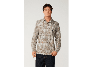RipCurl Search Series Solucellair Men's Flannel Shirt | Storm Grey | Surfwax