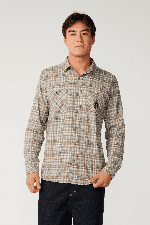 RipCurl Search Series Solucellair Men's Flannel Shirt | Storm Grey | Surfwax