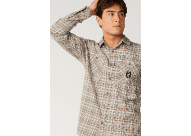 RipCurl Search Series Solucellair Men's Flannel Shirt | Storm Grey | Surfwax