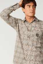 RipCurl Search Series Solucellair Men's Flannel Shirt | Storm Grey | Surfwax