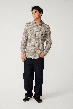 RipCurl Search Series Solucellair Men's Flannel Shirt | Storm Grey | Surfwax