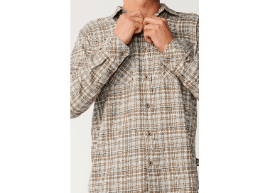 RipCurl Search Series Solucellair Men's Flannel Shirt | Storm Grey | Surfwax