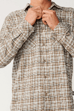RipCurl Search Series Solucellair Men's Flannel Shirt | Storm Grey | Surfwax