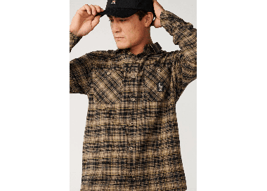 RipCurl Search Series Solucellair Men's Flannel Shirt | Black | Surfwax