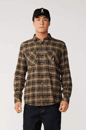 RipCurl Search Series Solucellair Men's Flannel Shirt | Black | Surfwax