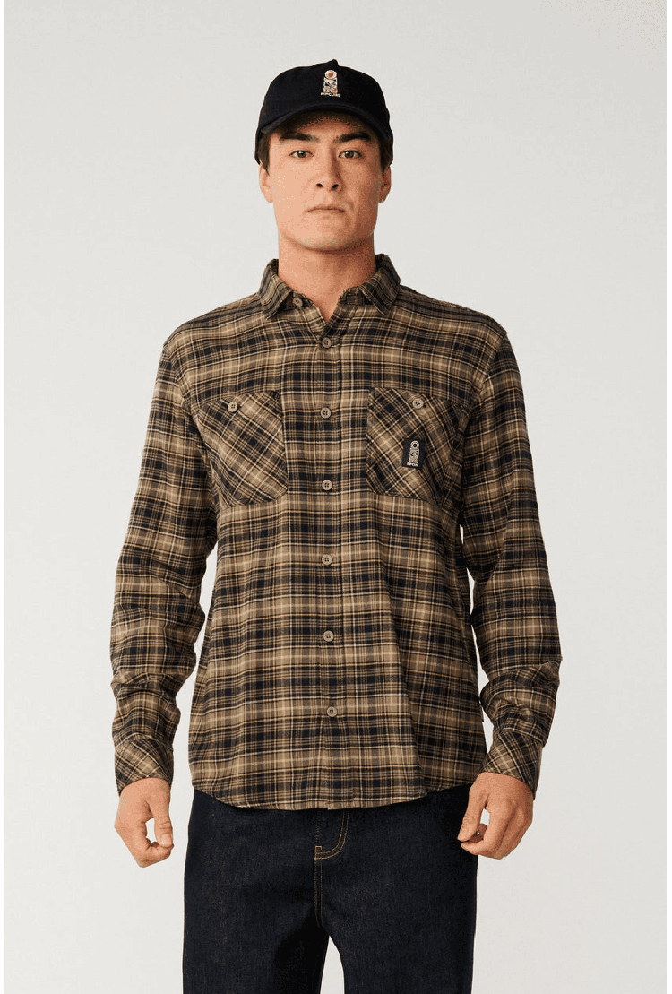 RipCurl Search Series Solucellair Men's Flannel Shirt | Black | Surfwax