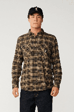 RipCurl Search Series Solucellair Men's Flannel Shirt | Black | Surfwax