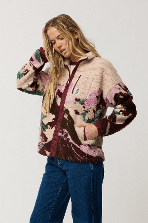RipCurl Search Series Zip Through Women's Fleece | Dark Plum | Surfwax