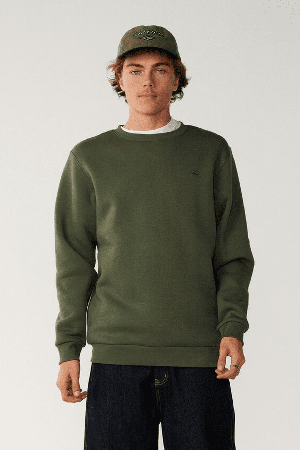 RipCurl Classic Surf Crew Men's Sweatshirt | Dark Olive | Surfwax