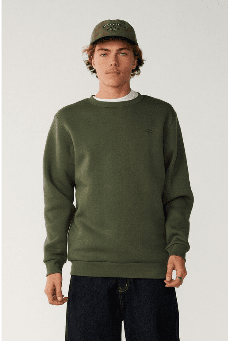 RipCurl Classic Surf Crew Men's Sweatshirt | Dark Olive | Surfwax