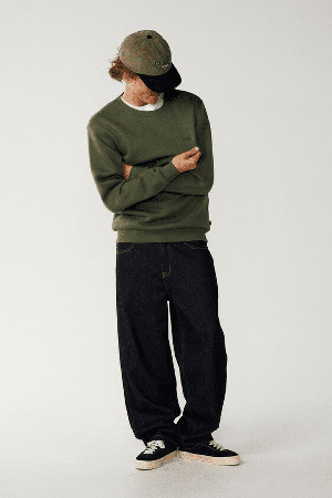 RipCurl Classic Surf Crew Vyriškas Bliuzonas | Dark Olive | Surfwax