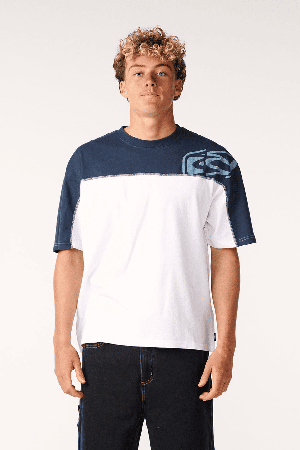 RipCurl Archive Thrashed Panel Vyriški Marškinėliai | White | Surfwax