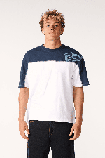 RipCurl Archive Thrashed Panel Vyriški Marškinėliai | White | Surfwax
