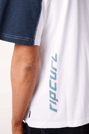 RipCurl Archive Thrashed Panel Vyriški Marškinėliai | White | Surfwax