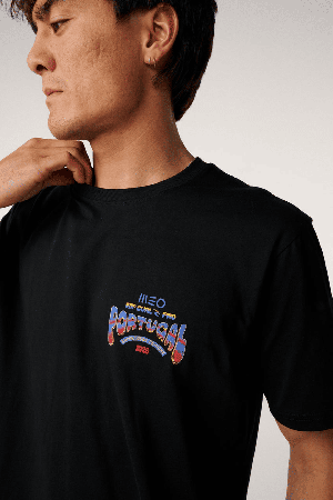 RipCurl Meo Peniche Pro 26 Vyriški Marškinėliai | Black | Surfwax