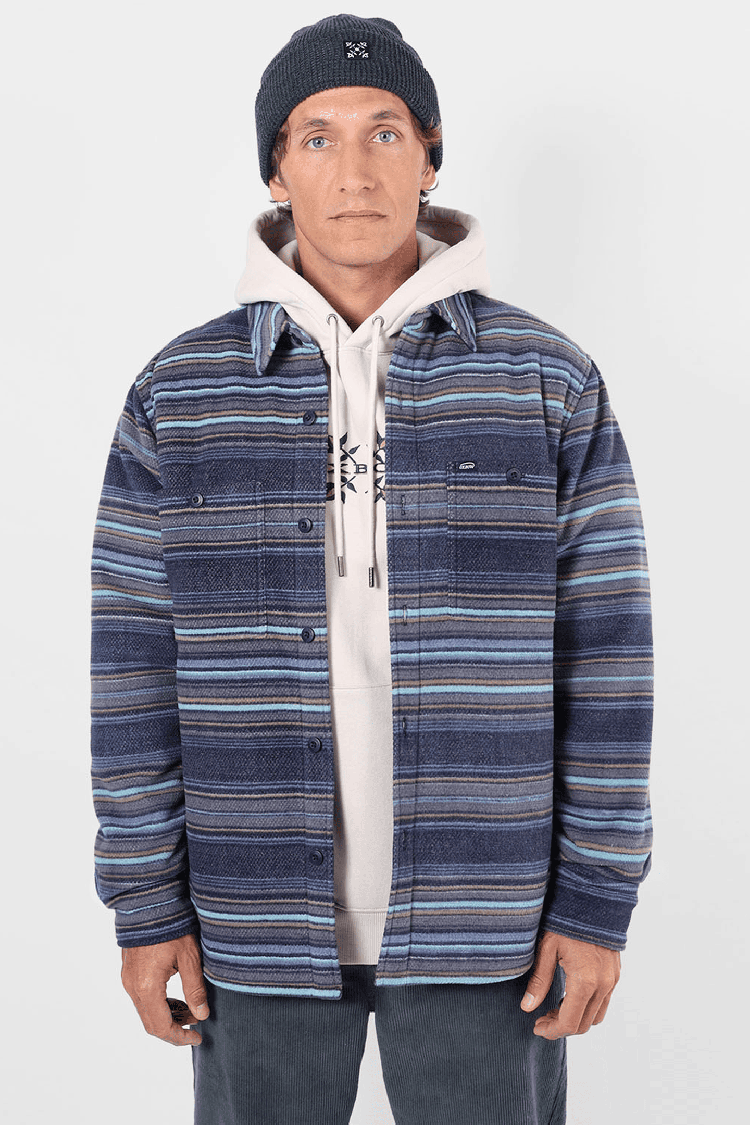Oxbow Frontier Men's Fleece Overshirt | Deep Marine | Surfwax