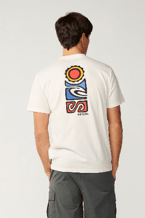 RipCurl Search Series Vaporcool Stack Men's Tee | Bone | Surfwax