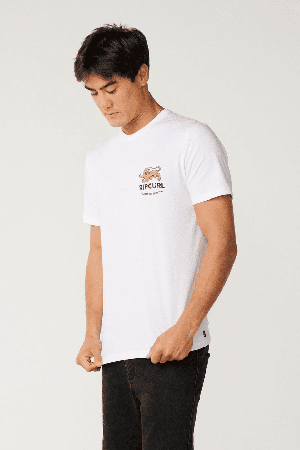 RipCurl Streamline Animal Vyriški Marškinėliai | White | Surfwax