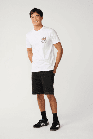 RipCurl Streamline Animal Vyriški Marškinėliai | White | Surfwax