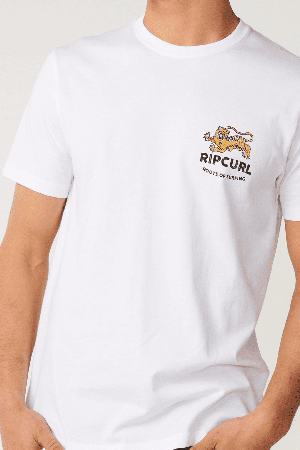 RipCurl Streamline Animal Vyriški Marškinėliai | White | Surfwax