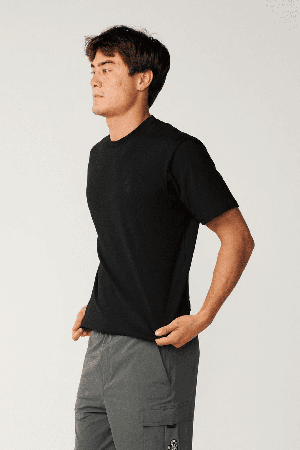 RipCurl Search Series Vaporcool Embroid Vyriški Marškinėliai | Black | Surfwax
